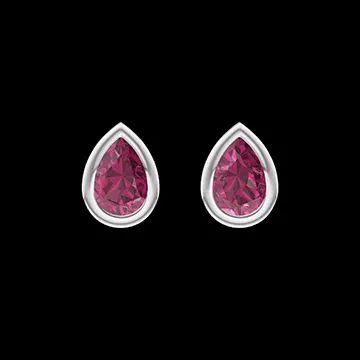 « L'Atelier » Nº403883 - Earrings White gold 9 carats - Ruby Pear 0.3 Carats (2 X)