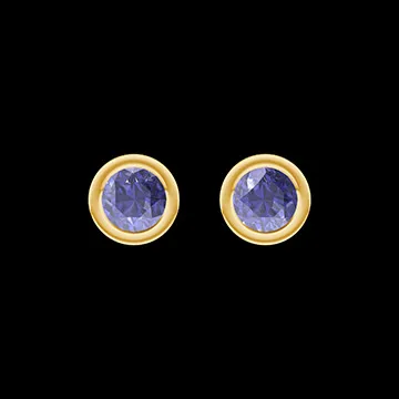 « L'Atelier » Nº403889 - Earrings Yellow gold 18 carats - Blue Sapphire round 0.3 Carats (2 X)