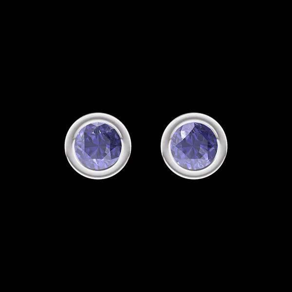 « L'Atelier » Nº403890 - Boucles d'oreilles Or blanc 18 carats - Saphir bleu Rond 0.3 carat (2 X)