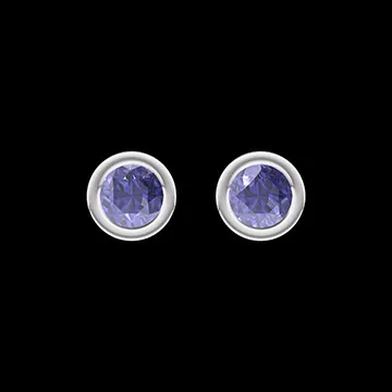 « L'Atelier » Nº403890 - Earrings White gold 18 carats - Blue Sapphire round 0.3 Carats (2 X)