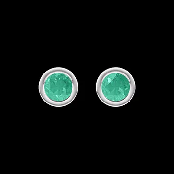 « L'Atelier » Nº403914 - Earrings White gold 18 carats - Emerald round 0.3 Carats (2 X)