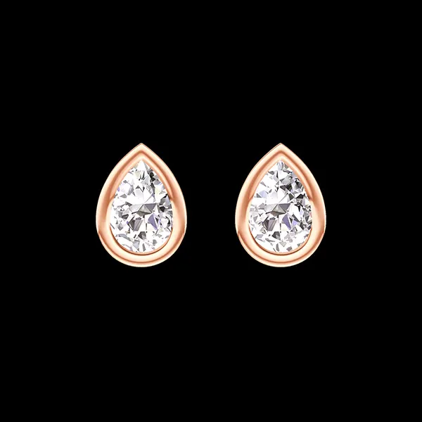 « L'Atelier » Nº403976 - Oorbellen Roségoud 9 karaat - Laboratorium diamant Ovaal 0.3 Karaat (2 X)