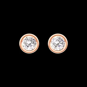 « L'Atelier » Nº403983 - Boucles d'oreilles Or rose 9 carats - Diamant synthétique Rond 0.3 carat (2 X)