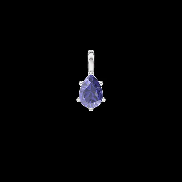 « L'Atelier » No. 404557 - Pendant White gold 18 carats - Blue Sapphire Pear 0.3 Carats - No Chain