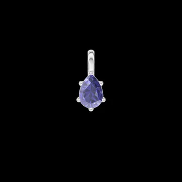 « L'Atelier » Nº404557 - Pendentif Or blanc 18 carats - Saphir bleu Poire 0.3 carat - Pas de chaîne