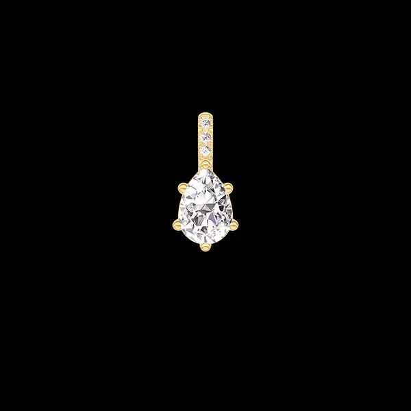 « L'Atelier » Nº405131 - Pendentif Or jaune 9 carats - Diamant synthétique Poire 0.3 carat - Sertissage Diamant synthétique - Pas de chaîne