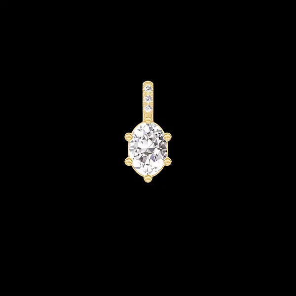 « L'Atelier » Nº405180 - Pendant Yellow gold 18 carats - Laboratory Diamond Oval 0.3 Carats - Setting Laboratory Diamond - No Chain