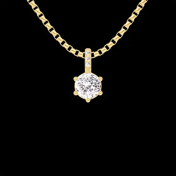 « L'Atelier » Nº405291 - Pendentif Or jaune 18 carats - Diamant synthétique Rond 0.3 carat - Sertissage Diamant synthétique - Chaîne Vénitienne