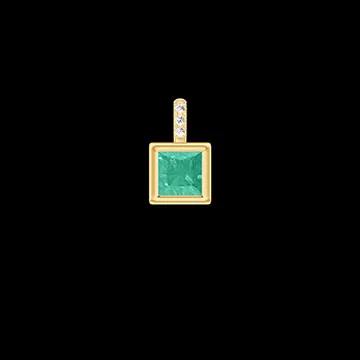 « L'Atelier » Nº408732 - Anhänger Gelbgold 750/-(18Kt) - Smaragd Prinzess 0.3 Karat - Fassung Diamant - Keine Kette