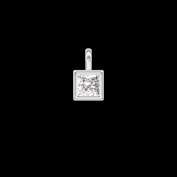 « L'Atelier » Nº409597 - Anhänger Weißgold 375/-(9Kt) - Labordiamant Prinzess 0.3 Karat - Keine Kette