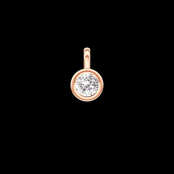 « L'Atelier » Nº410083 - Pendentif Or rose 9 carats - Diamant synthétique Rond 0.3 carat - Pas de chaîne