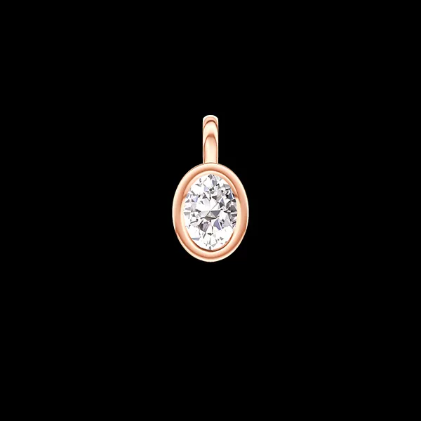 « L'Atelier » Nº410155 - Pendentif Or rose 9 carats - Diamant synthétique Ovale 0.3 carat - Pas de chaîne
