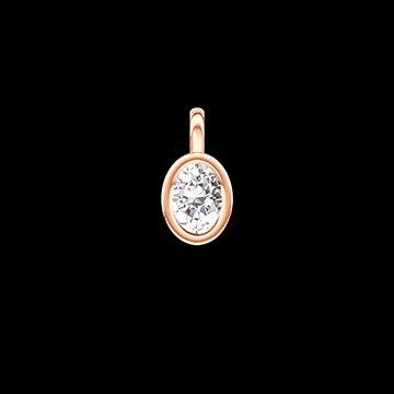 « L'Atelier » Nº410155 - Pendentif Or rose 9 carats - Diamant synthétique Ovale 0.3 carat - Pas de chaîne