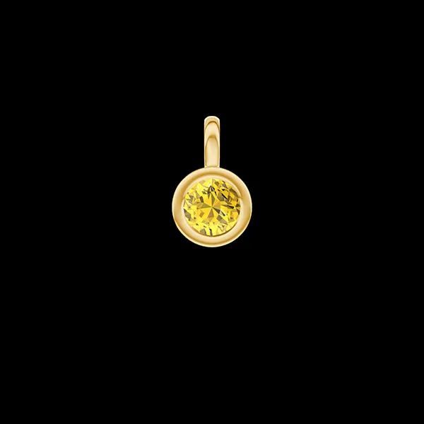 « L'Atelier » Nº411377 - Pendentif Or jaune 18 carats - Saphir jaune Rond 0.3 carat - Pas de chaîne