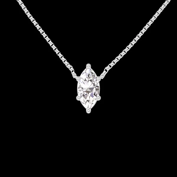 « L'Atelier » Nº412864 - Necklace White gold 18 carats - Diamond white Marquise 0.3 Carats - Chain Venetian