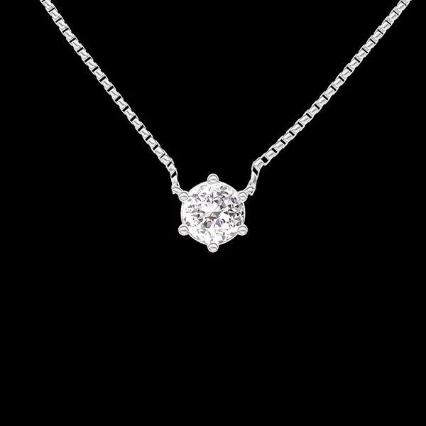 « L'Atelier » Nº412872 - Necklace White gold 18 carats - Laboratory Diamond round 0.3 Carats - Chain Venetian