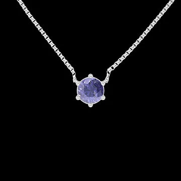 « L'Atelier » Nº412999 - Collier Weißgold 750/-(18Kt) - Blauer Saphir rund 0.3 Karat - Kette Venezianerkette