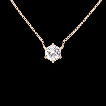 « L'Atelier » Nº413151 - Collier Roségold 750/-(18Kt) - Labordiamant rund 0.3 Karat - Kette Venezianerkette