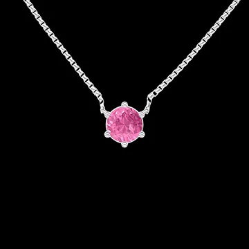 « L'Atelier » Nº413219 - Collier Weißgold 750/-(18Kt) - Rosa Saphir rund 0.3 Karat - Kette Venezianerkette
