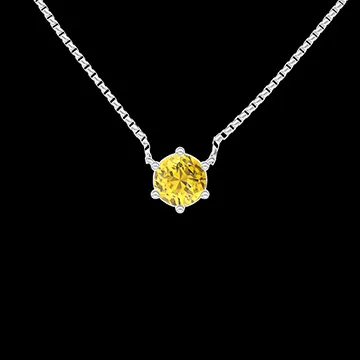 « L'Atelier » Nº413291 - Collier Weißgold 750/-(18Kt) - Gelber Saphir rund 0.3 Karat - Kette Venezianerkette