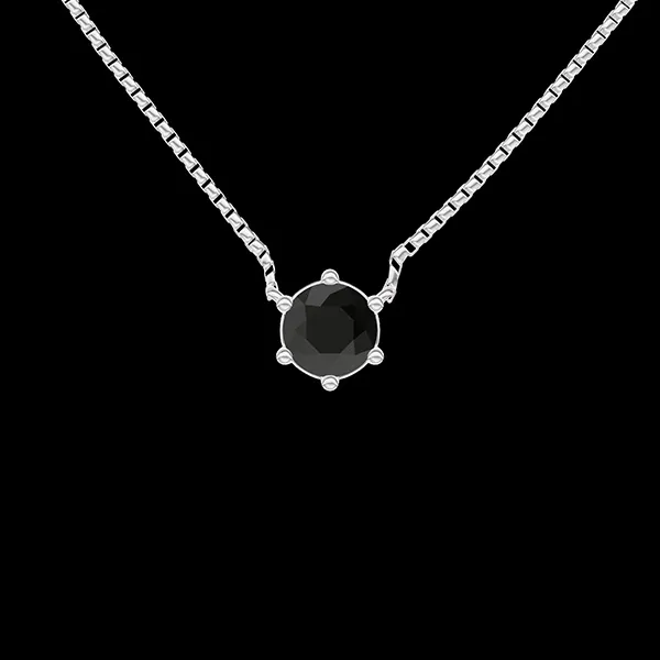 « L'Atelier » Nº413507 - Collier Or blanc 18 carats - Diamant noir Rond 0.3 carat - Chaîne Vénitienne