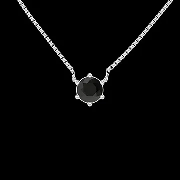 « L'Atelier » Nº413507 - Collier Weißgold 750/-(18Kt) - Schwarzer Diamant rund 0.3 Karat - Kette Venezianerkette