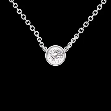 « L'Atelier » nº 413587 - Collier Or blanc 18 carats - Diamant synthétique Rond 0.3 carat - Chaîne Forçat