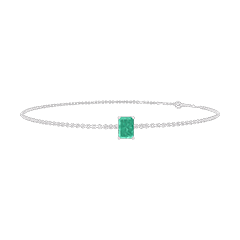 Armband Create 200836 Weißgold 375/-(9Kt) - Smaragd Rechteckig 0.3 Karat - Kette FORCAT