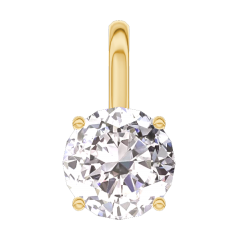 « L'Atelier » Nº202401 - Pendentif Or jaune 18 carats - Diamant Rond 0.3 carat - Pas de chaîne