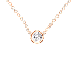 « L'Atelier » Nº413897 - Collier Or rose 18 carats - Diamant Rond 0.3 carat - Chaîne Forçat