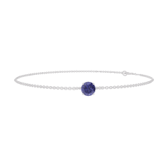 Bracelet « l’Atelier » 200580 White gold 9 carats - Blue Sapphire round 0.3 Carats - Chain FORCAT