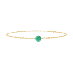 Bracelet « l’Atelier » 200770 Yellow gold 9 carats - Emerald round 0.3 Carats - Chain FORCAT