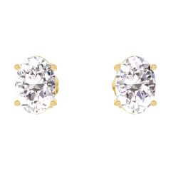 Cercei « l’Atelier » 201009 - Aur galben 18 carate - Diamant Oval 0.3 carate (2 X) Cercei « l’Atelier » 201009 - Aur galben 18 carate - Diamant Oval 0.3 carate (2 X)