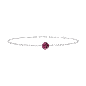 « L'Atelier » Nº200388 - Armband Weißgold 375/-(9Kt) - Rubin rund 0.3 Karat - Kette Ankerkette
