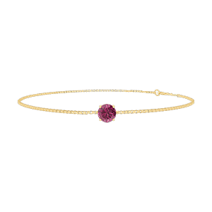 « L'Atelier » Nº200390 - Armband Gelbgold 375/-(9Kt) - Rubin rund 0.3 Karat - Kette Venezianerkette