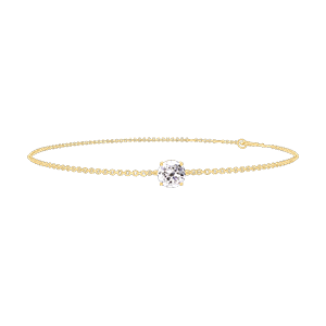 « L'Atelier » Nº200001 - Armband Geelgoud 18 karaat - Diamant rond 0.3 Karaat - Ketting Gourmet