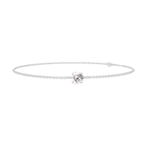 « L'Atelier » Nº200196 - Bracelet Or blanc 9 carats - Diamant synthétique Rond 0.3 carat - Chaîne Forçat
