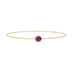 « L'Atelier » Nº200385 - Armband Gelbgold 750/-(18Kt) - Rubin rund 0.3 Karat - Kette Ankerkette