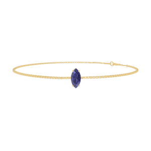 « L'Atelier » Nº200742 - Bracelet Or jaune 9 carats - Saphir bleu Marquise 0.3 carat - Chaîne Vénitienne