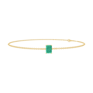« L'Atelier » Nº200833 - Bracelet Yellow gold 18 carats - Emerald Baguette 0.3 Carats - Chain Rolo