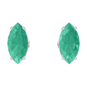 « L'Atelier » Nº201428 - Earrings White gold 9 carats - Emerald Marquise 0.3 Carats (2 X)