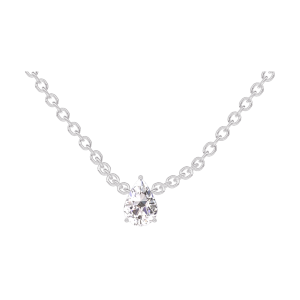 « L'Atelier » Nº201764 - Collar Oro blanco 9 quilates - Diamante de laboratorio Pera 0.3 quilates - Cadenas Esclavas