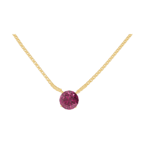 « L'Atelier » Nº201829 - Necklace Yellow gold 18 carats - Ruby round 0.3 Carats - Chain Venetian