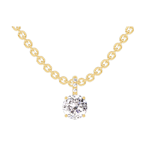 « L'Atelier » Nº202421 - Pendentif Or jaune 18 carats - Diamant Rond 0.3 carat - Sertissage Diamant - Chaîne Forçat