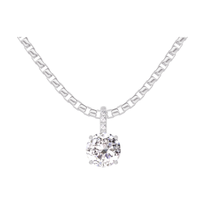 « L'Atelier » Nº202439 - Pendentif Or blanc 18 carats - Diamant Rond 0.3 carat - Sertissage Diamant - Chaîne Vénitienne