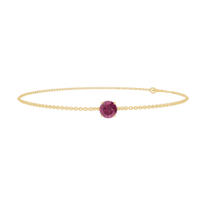 Bracelet « l’Atelier » 200386 - Or jaune 9 carats - Rubis Rond 0.3 carat - Chaîne Forçat