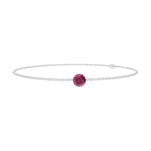 Bracelet « l’Atelier » 200388 - White gold 9 carats - Ruby round 0.3 Carats - Chain Rolo