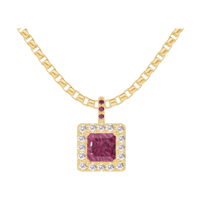 Pendentif Art Déco En Or 18 Carats Avec Rubis Et Diamants - Occasion, Style Cassolette, Couleur G