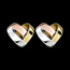 Orecchini A Cerchio Cuore Pieno – Placcato Oro Vero 18kt Bicolore – Regalo Donna