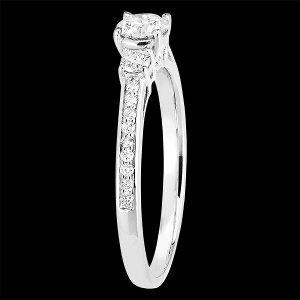 Bague « l’Atelier » 160027 - Or blanc 18 carats - Diamant Rond 0.3 carat - Pierres de côté Diamant - Sertissage Diamant